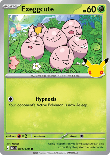 Exeggcute Pokemon card #1 from 30th Celebration