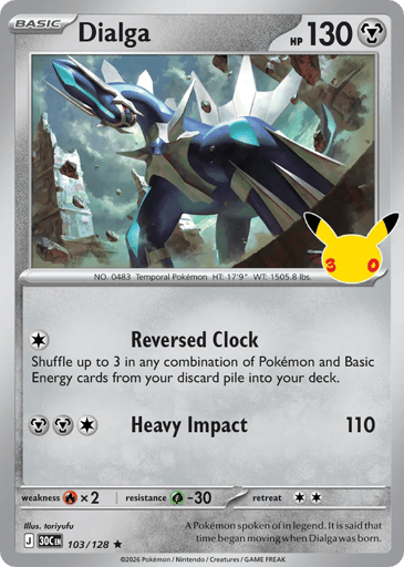 Dialga Pokemon card #103 from 30th Celebration