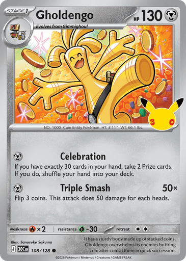 Gholdengo Pokemon card #108 from 30th Celebration