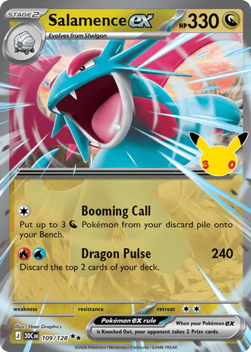 Salamence ex Pokemon card #109 from 30th Celebration