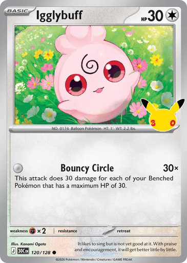 Igglybuff Pokemon card #120 from 30th Celebration