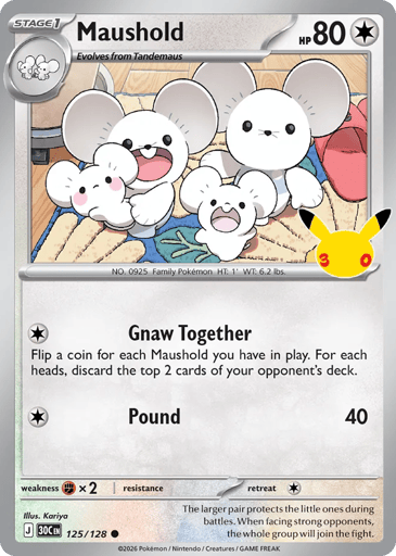 Maushold Pokemon card #125 from 30th Celebration