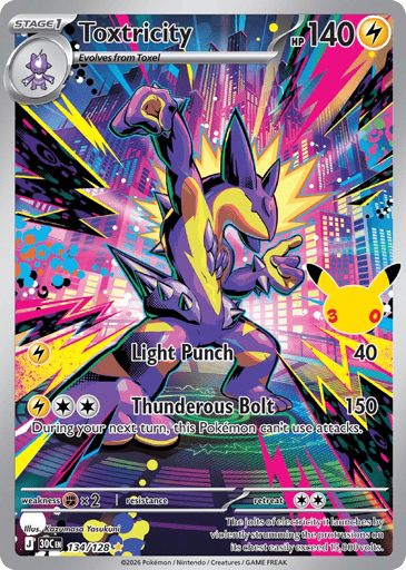 Toxtricity Pokemon card #134 from 30th Celebration