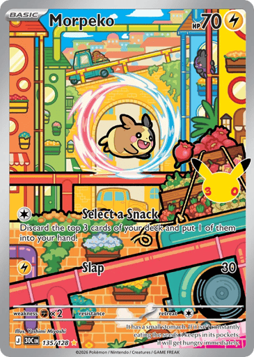 Morpeko Pokemon card #135 from 30th Celebration