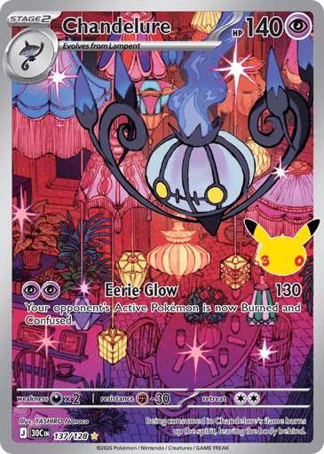 Chandelure Pokemon card #137 from 30th Celebration