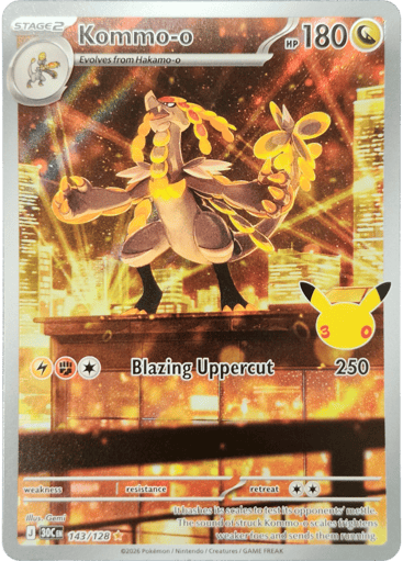 Kommo-o Pokemon card #143 from 30th Celebration