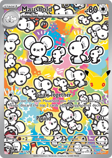 Maushold Pokemon card #146 from 30th Celebration