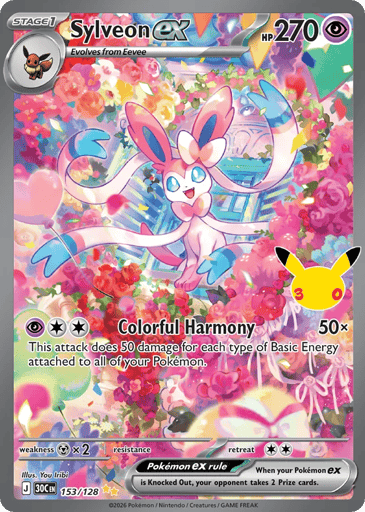 Sylveon ex Pokemon card #153 from 30th Celebration