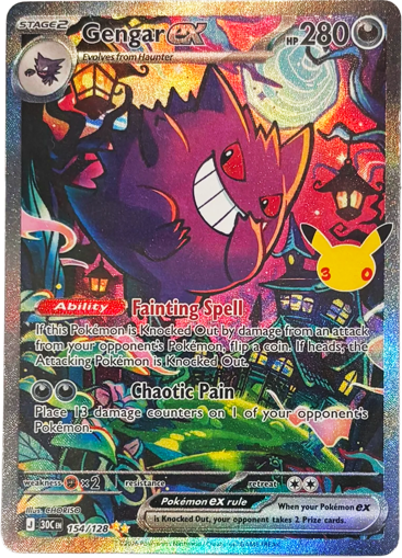 Gengar ex Pokemon card #154 from 30th Celebration