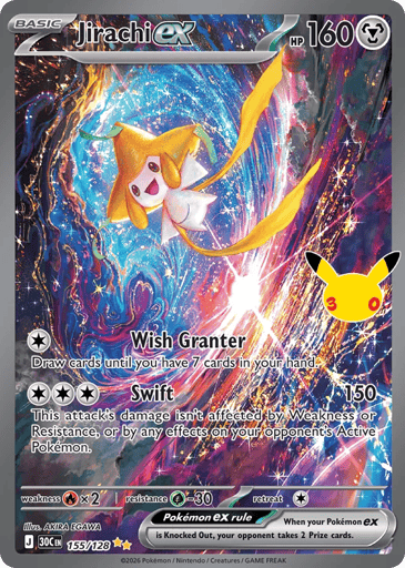 Jirachi ex Pokemon card #155 from 30th Celebration