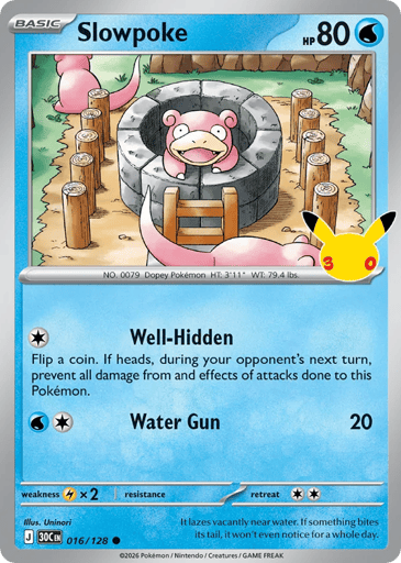 Slowpoke Pokemon card #16 from 30th Celebration