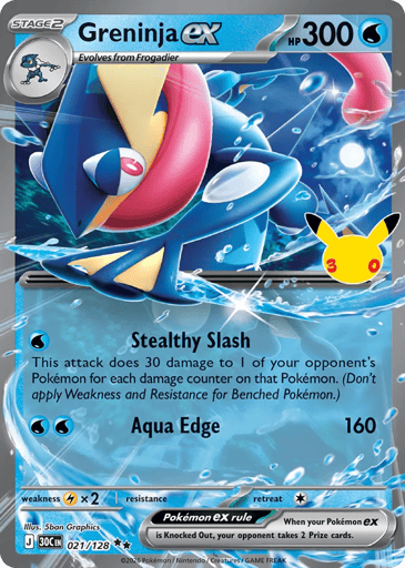 Greninja ex Pokemon card #21 from 30th Celebration