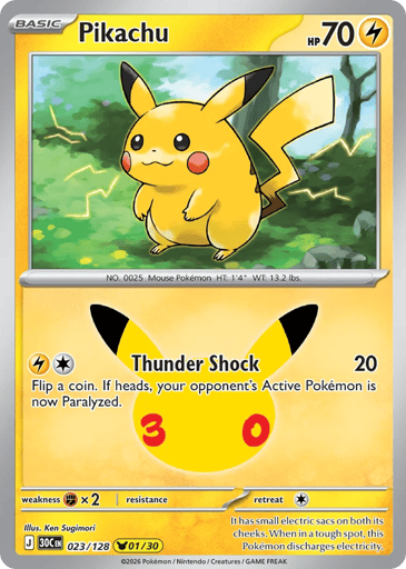 Pikachu Pokemon card #23 from 30th Celebration