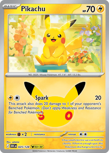 Pikachu Pokemon card #25 from 30th Celebration