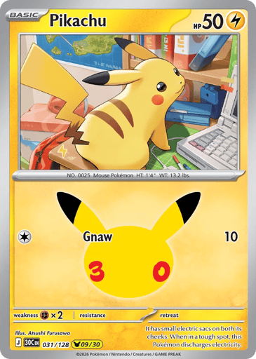 Pikachu Pokemon card #31 from 30th Celebration