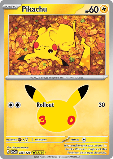 Pikachu Pokemon card #35 from 30th Celebration