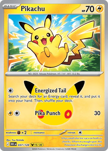 Pikachu Pokemon card #37 from 30th Celebration