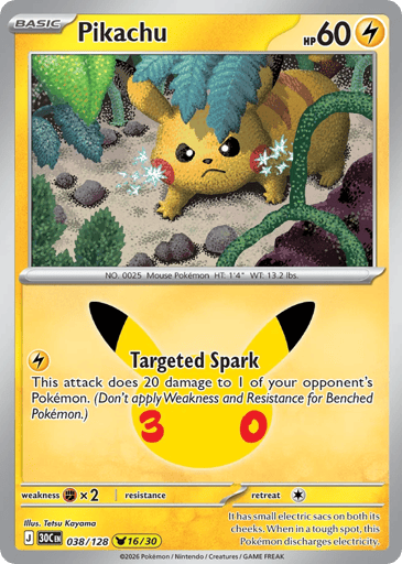Pikachu Pokemon card #38 from 30th Celebration