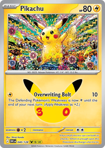 Pikachu Pokemon card #40 from 30th Celebration
