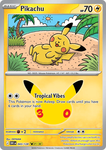 Pikachu Pokemon card #43 from 30th Celebration