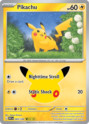 Pikachu Pokemon card #45 from 30th Celebration