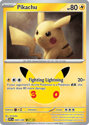 Pikachu Pokemon card #49 from 30th Celebration