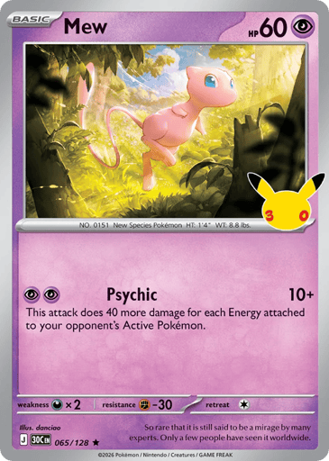 Mew Pokemon card #65 from 30th Celebration
