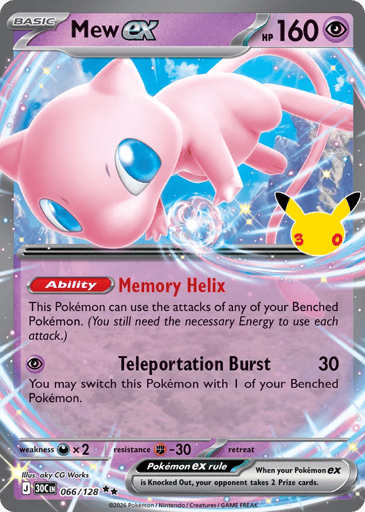 Mew ex Pokemon card #66 from 30th Celebration