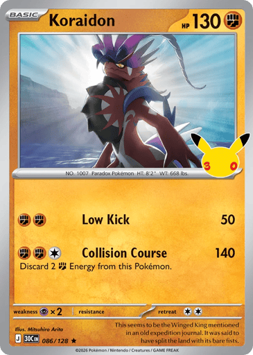 Koraidon Pokemon card #86 from 30th Celebration