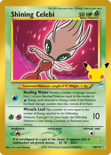 Shining Celebi Pokemon card #106 from 30th Celebration: Classic Collection