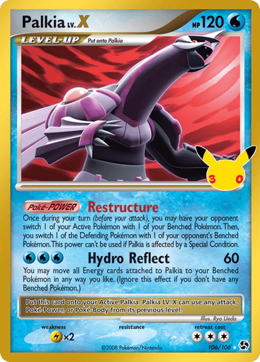 Palkia LV.X Pokemon card #106 from 30th Celebration: Classic Collection