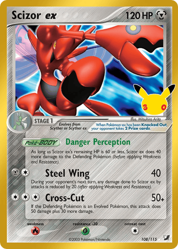 Scizor ex Pokemon card #108 from 30th Celebration: Classic Collection