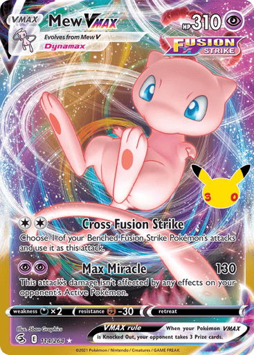 Mew VMAX Pokemon card #114 from 30th Celebration: Classic Collection