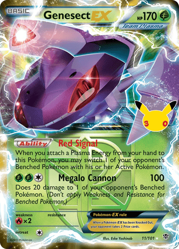 Genesect-EX Pokemon card #11 from 30th Celebration: Classic Collection