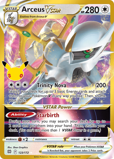 Arceus VSTAR Pokemon card #123 from 30th Celebration: Classic Collection