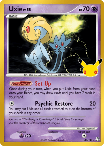Uxie Pokemon card #43 from 30th Celebration: Classic Collection