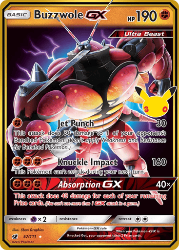 Buzzwole-GX Pokemon card #57 from 30th Celebration: Classic Collection
