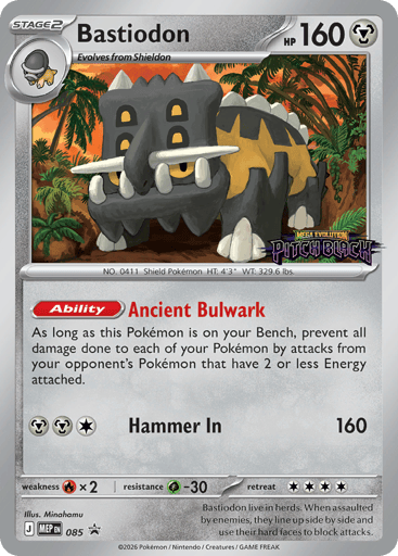 Bastiodon 85 Pokemon card from Mega Evolution Black Star Promos