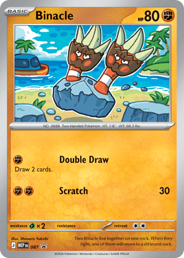 Binacle Pokemon card #87 from Mega Evolution Black Star Promos
