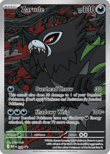 Zarude 88 Pokemon card from Mega Evolution Black Star Promos